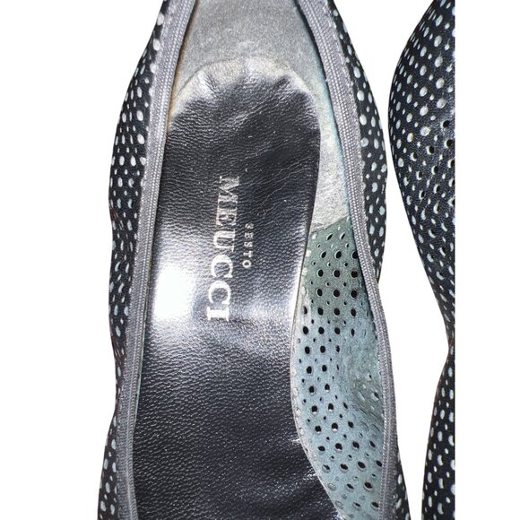 Melucci Womens Black Perforated Peep-Toe Wedge Shoes Size 7.5 - Picture 2 of 8